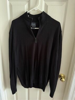 Jos. A. Bank Men's Black Half-Zip Mock Collar Sweater